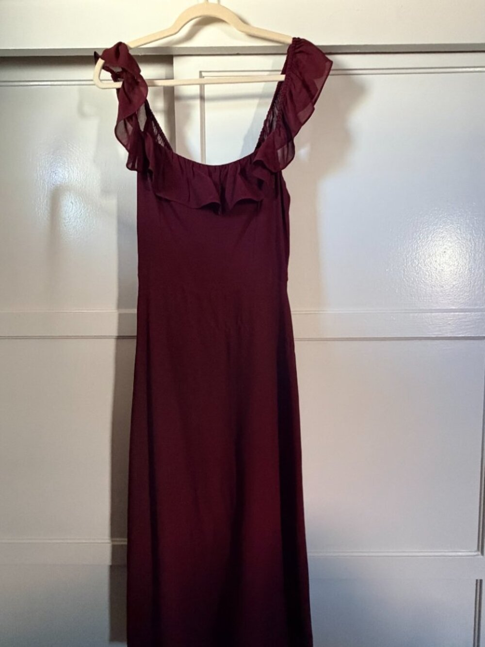 reformation colette midi dress, size 10, burgundy/wine - Picture 3 of 9